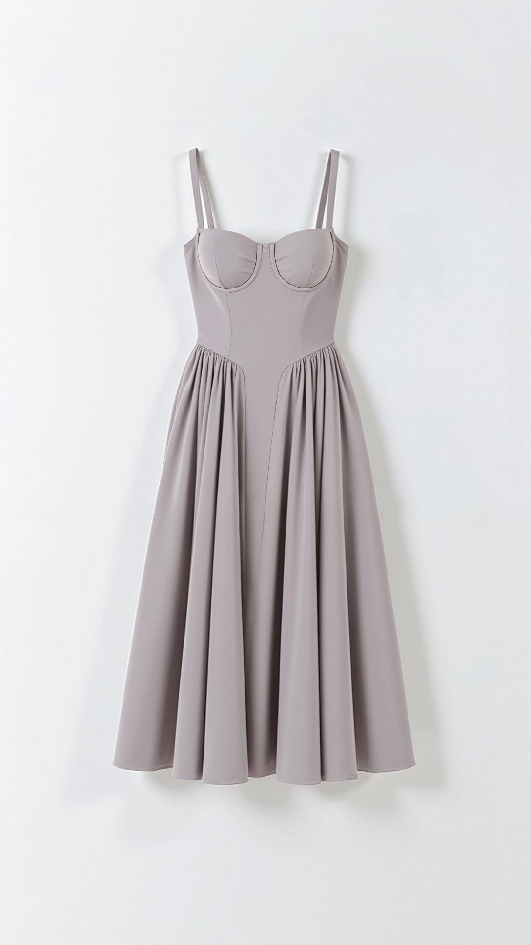 Sukienka midi gorsetowa z plisowaną spódnicą - Arkadya Outlet - Women Midi Dress
