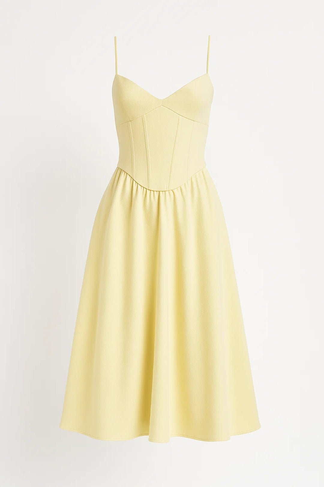 Sukienka midi na ramiączkach rozkloszowana - Arkadya Outlet - Women Midi Dress