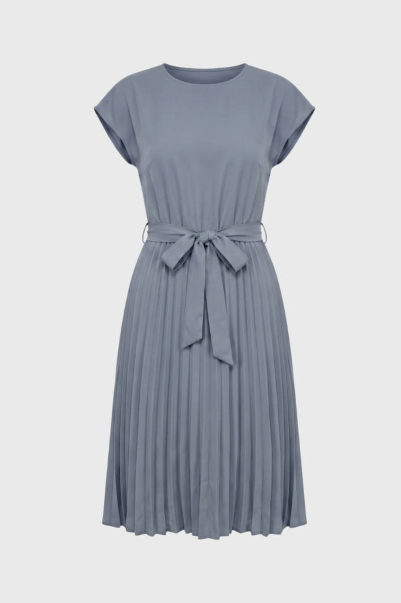 Sukienka midi plisowana z paskiem - Arkadya Outlet - Women Midi Dress