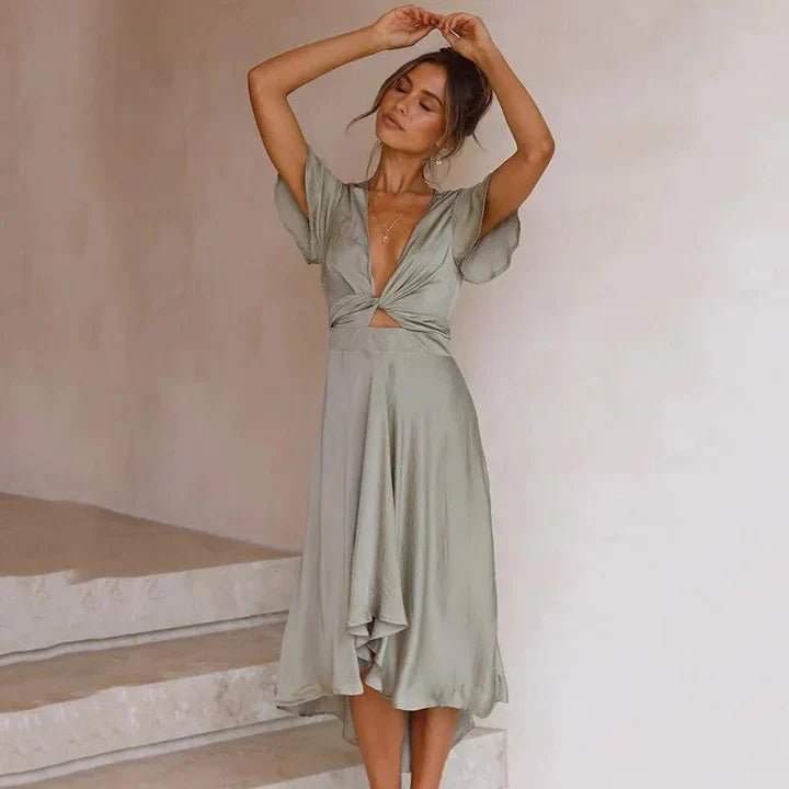 Sukienka midi retro o luźnym kroju - Arkadya Outlet - Women Midi Dress