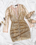 Sukienka mini dopasowana z marszczeniem - Arkadya Outlet - Women Mini Dress