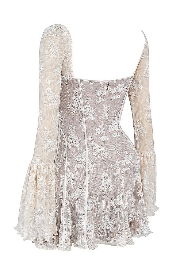 Sukienka mini gorsetowa z koronką - Arkadya Outlet - Women Mini Dress