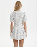 Sukienka mini z dekoltem w serek – konstrukcyjna forma - Arkadya Outlet - Women Mini Dress
