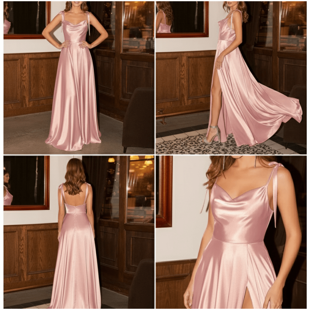 Sukienka wieczorowa damska maxi na cienkich ramiączkach – długość do podłogi - Arkadya Outlet - Women Maxi Dress