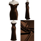 Sukienka wieczorowa damska maxi z krótkim rękawem – formalna, długość do kostek - Arkadya Outlet - Women Maxi Dress