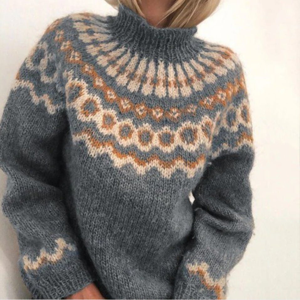 Sweter Damski | Dzianinowy Krój z Długim Rękawem na Zimę - Arkadya Outlet - Sweaters