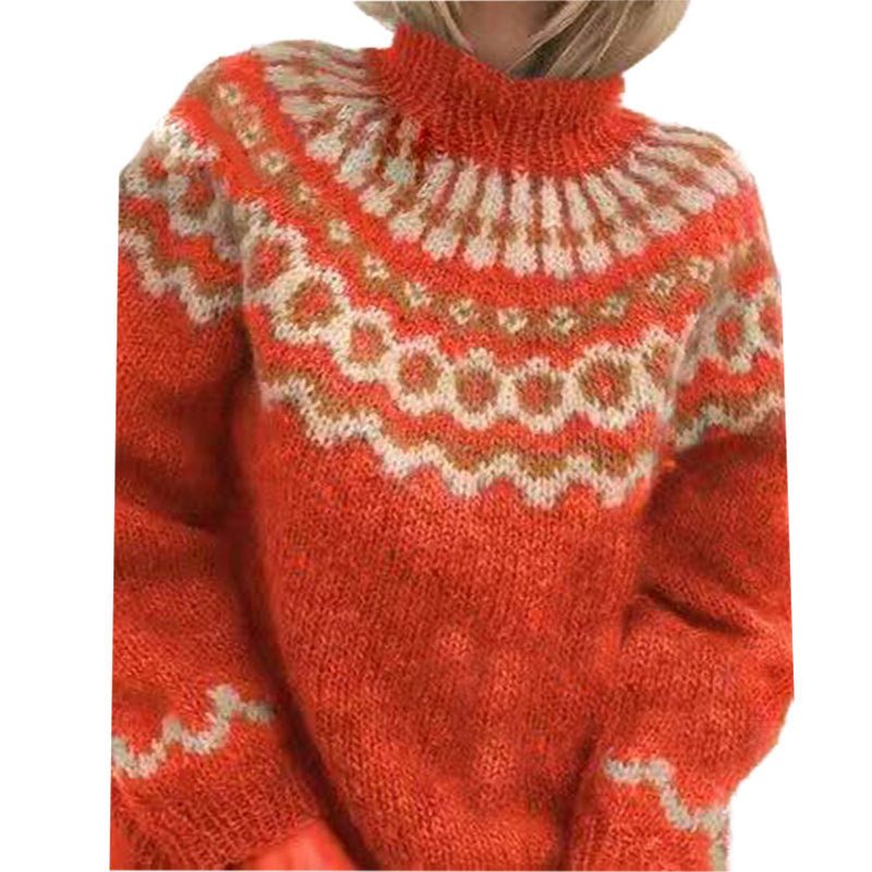 Sweter Damski | Dzianinowy Krój z Długim Rękawem na Zimę - Arkadya Outlet - Sweaters