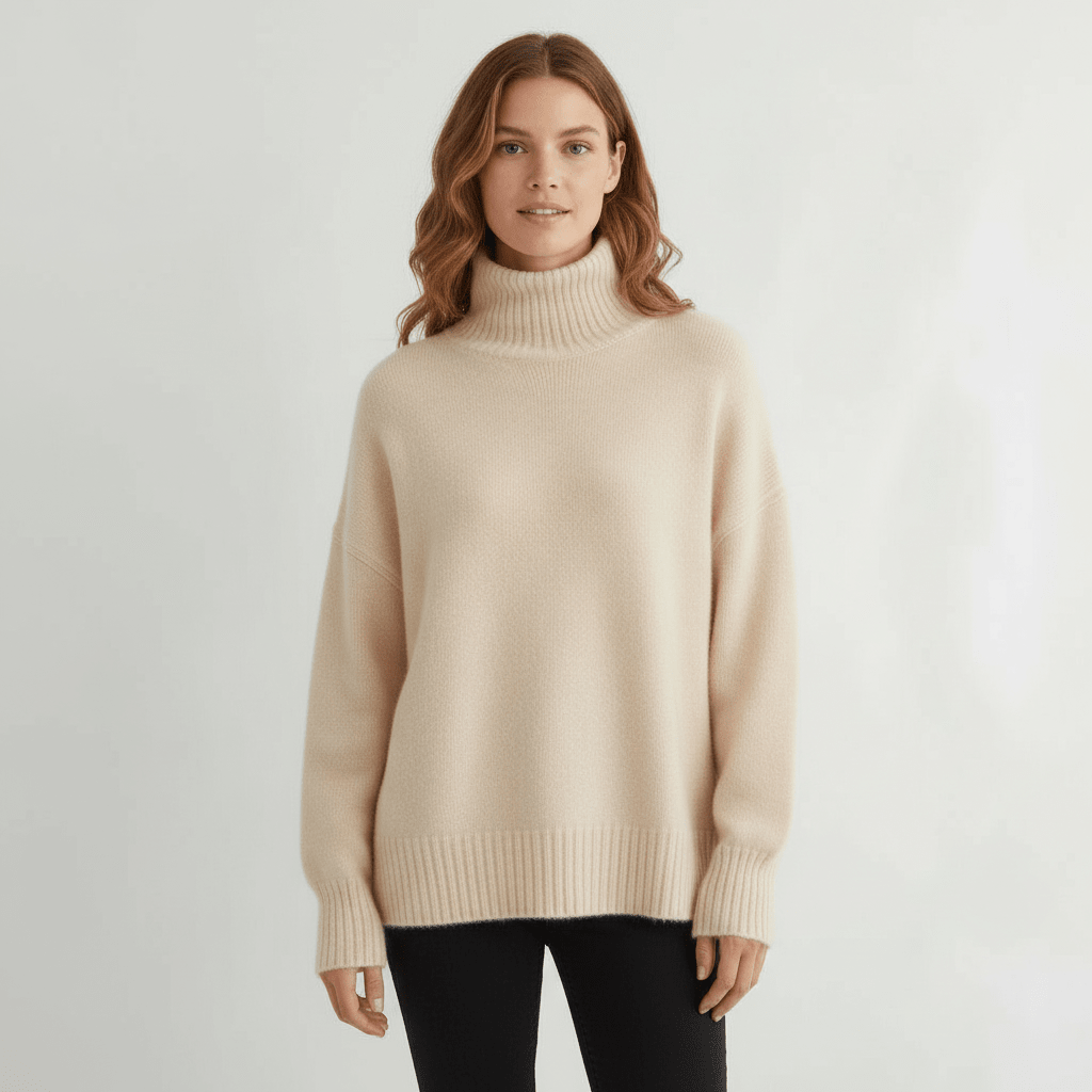 Sweter Damski | Golf z Długim Rękawem i Kroju Pullover - Arkadya Outlet - Sweaters