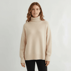 Sweter Damski | Golf z Długim Rękawem i Kroju Pullover - Arkadya Outlet - Sweaters