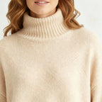 Sweter Damski | Golf z Długim Rękawem i Kroju Pullover - Arkadya Outlet - Sweaters