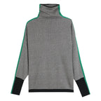 Sweter Damski | Golf ze Wzorem w Jodełkę i Dopasowanym Krojem - Arkadya Outlet - Sweaters