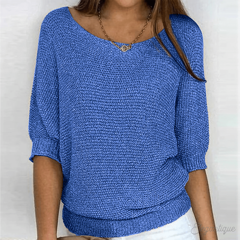 Sweter Damski | Klasyczny krój z subtelnym wykończeniem detali - Arkadya Outlet - Sweaters