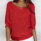 Sweter Damski | Klasyczny krój z subtelnym wykończeniem detali - Arkadya Outlet - Sweaters