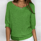 Sweter Damski | Klasyczny krój z subtelnym wykończeniem detali - Arkadya Outlet - Sweaters