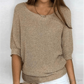 Sweter Damski | Klasyczny krój z subtelnym wykończeniem detali - Arkadya Outlet - Sweaters