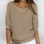 Sweter Damski | Klasyczny krój z subtelnym wykończeniem detali - Arkadya Outlet - Sweaters