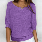 Sweter Damski | Klasyczny krój z subtelnym wykończeniem detali - Arkadya Outlet - Sweaters