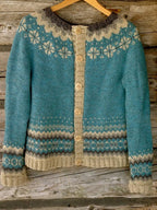 Sweter Damski | Krój regularny z geometrycznym wzorem żakardowym - Arkadya Outlet - Sweaters