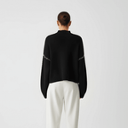 Sweter Damski | Luźny krój z detalem na rękawach - Arkadya Outlet - Sweaters
