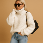 Sweter Damski | Luźny Krój z Długim Rękawem z Dzianiny - Arkadya Outlet - Sweaters