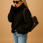 Sweter Damski | Luźny Krój z Długim Rękawem z Dzianiny - Arkadya Outlet - Sweaters