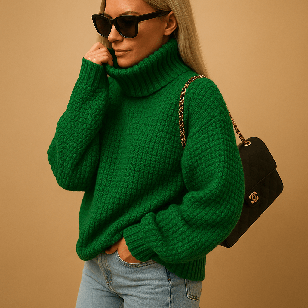 Sweter Damski | Luźny Krój z Długim Rękawem z Dzianiny - Arkadya Outlet - Sweaters