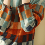 Sweter Damski | Luźny krój z wysokim kołnierzem i żebrowanymi - Arkadya Outlet - Sweaters