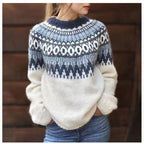Sweter Damski | Okrągły Dekolt i Długi Rękaw na Co Dzień - Arkadya Outlet - Sweaters