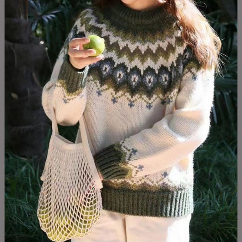 Sweter Damski | Okrągły Dekolt i Długi Rękaw na Co Dzień - Arkadya Outlet - Sweaters