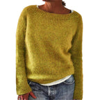 Sweter Damski | Okrągły Dekolt i Długi Rękaw na Sezon Zimowy - Arkadya Outlet - Sweaters