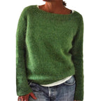 Sweter Damski | Okrągły Dekolt i Długi Rękaw na Sezon Zimowy - Arkadya Outlet - Sweaters