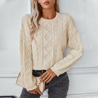 Sweter damski oversize z długim rękawem – luźny krój, zakładany przez głowę - Arkadya Outlet - Women Sweater