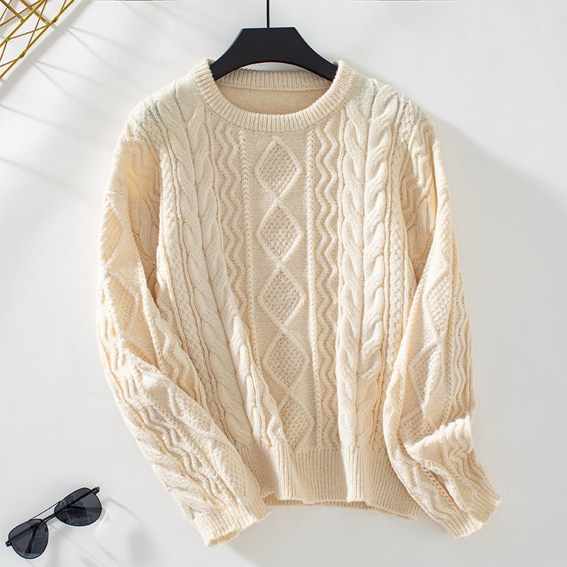 Sweter damski oversize z długim rękawem – luźny krój, zakładany przez głowę - Arkadya Outlet - Women Sweater