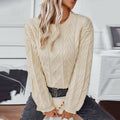 Sweter damski oversize z długim rękawem – luźny krój, zakładany przez głowę - Arkadya Outlet - Women Sweater
