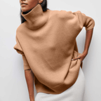 Sweter Damski | Oversize z Golfem i Prążkowanymi Mankietami - Arkadya Outlet - Sweaters