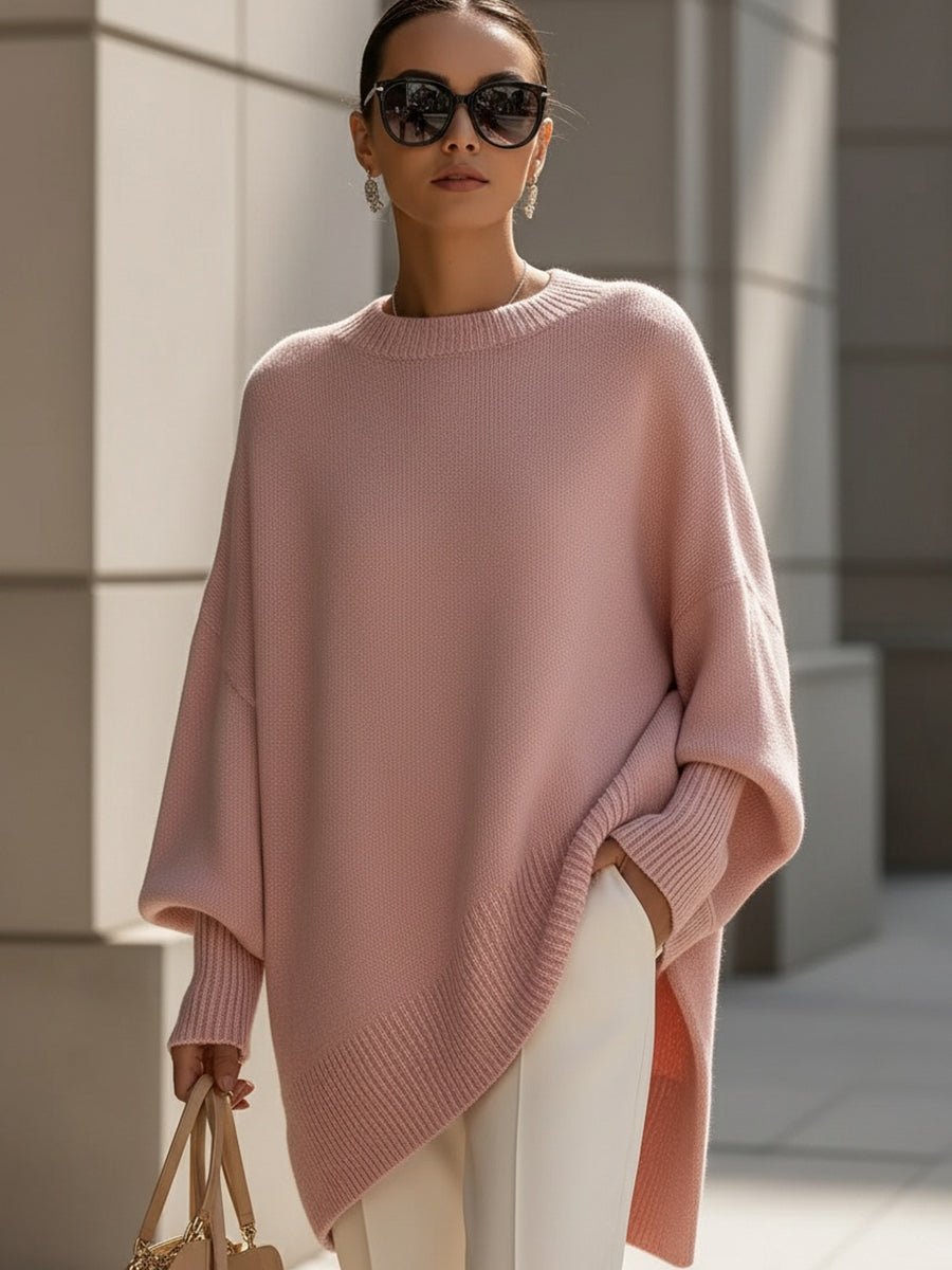 Sweter Damski | Oversize z Rękawami Balonowymi i Prążkowanymi - Arkadya Outlet - Sweaters