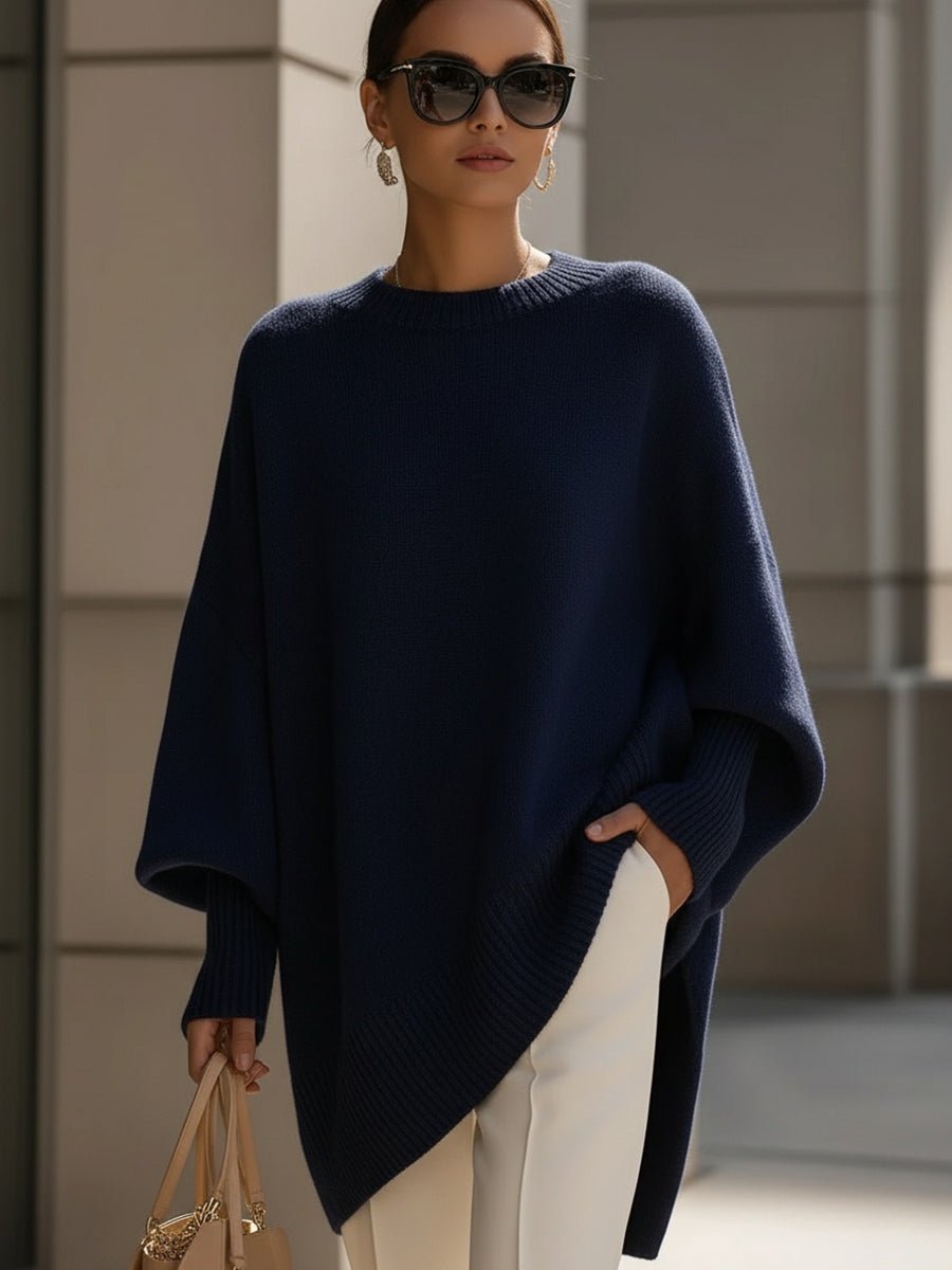 Sweter Damski | Oversize z Rękawami Balonowymi i Prążkowanymi - Arkadya Outlet - Sweaters