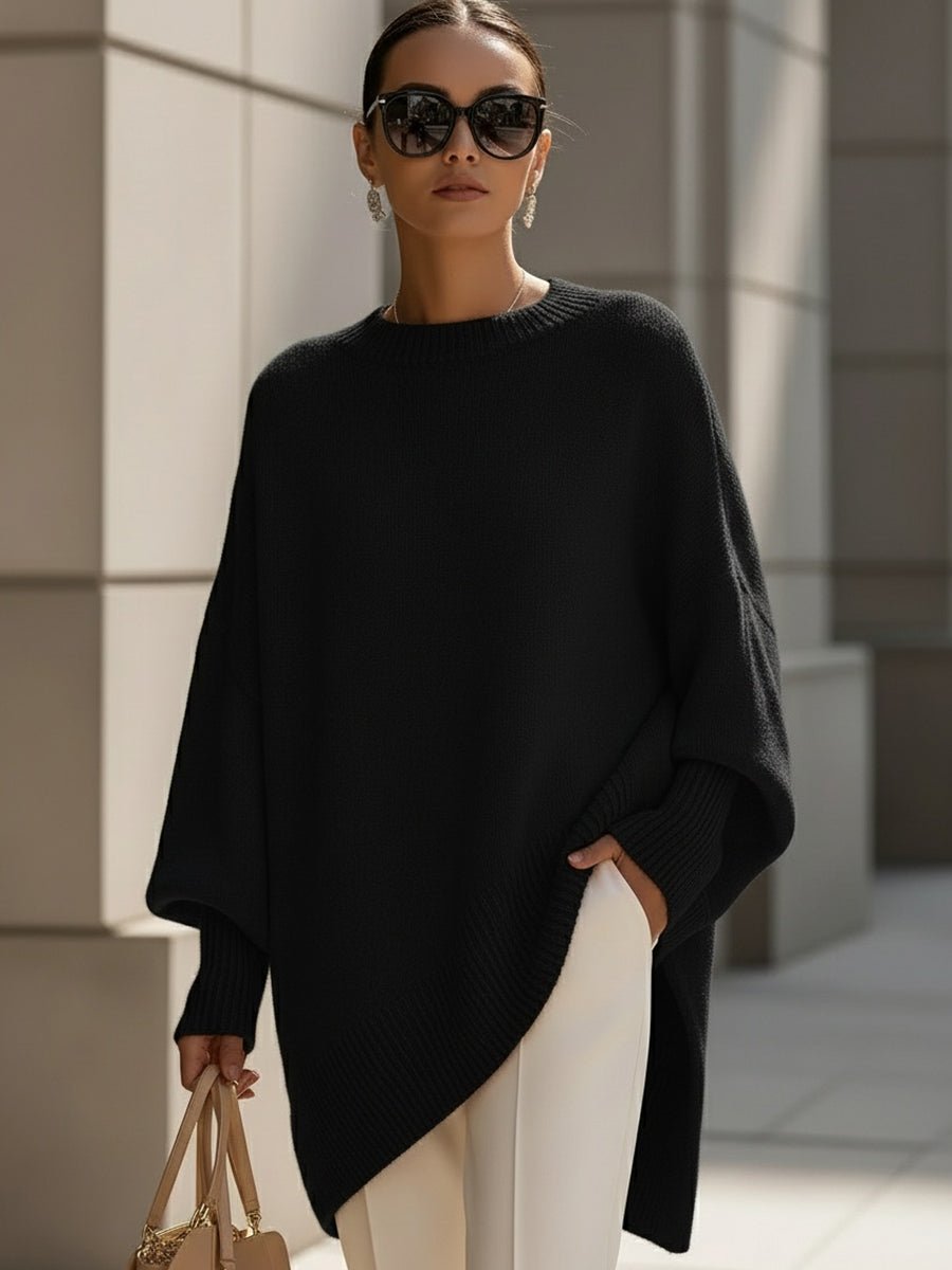 Sweter Damski | Oversize z Rękawami Balonowymi i Prążkowanymi - Arkadya Outlet - Sweaters