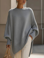 Sweter Damski | Oversize z Rękawami Balonowymi i Prążkowanymi - Arkadya Outlet - Sweaters