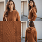 Sweter damski oversize zakładany przez głowę – luźny krój, długi rękaw - Arkadya Outlet - Women Sweater