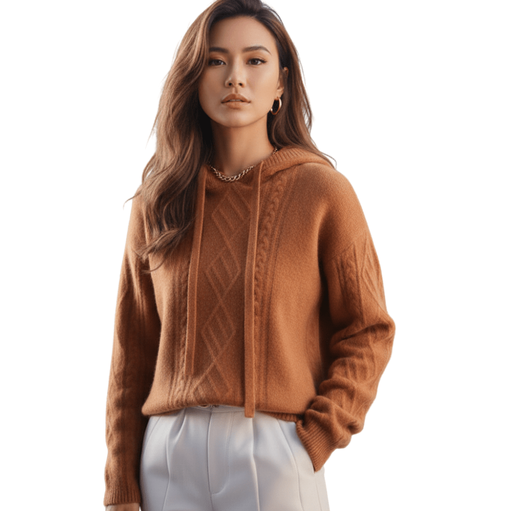 Sweter damski oversize zakładany przez głowę – luźny krój, długi rękaw - Arkadya Outlet - Women Sweater