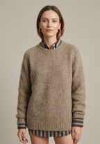 Sweter Damski | Prążkowany krój z dekoltem w serek i luźnym krojem - Arkadya Outlet - Sweaters