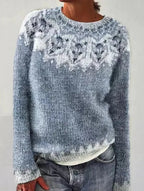 Sweter Damski | Wzór Nordycki i Krój Relaxed Fit - Arkadya Outlet - Sweaters
