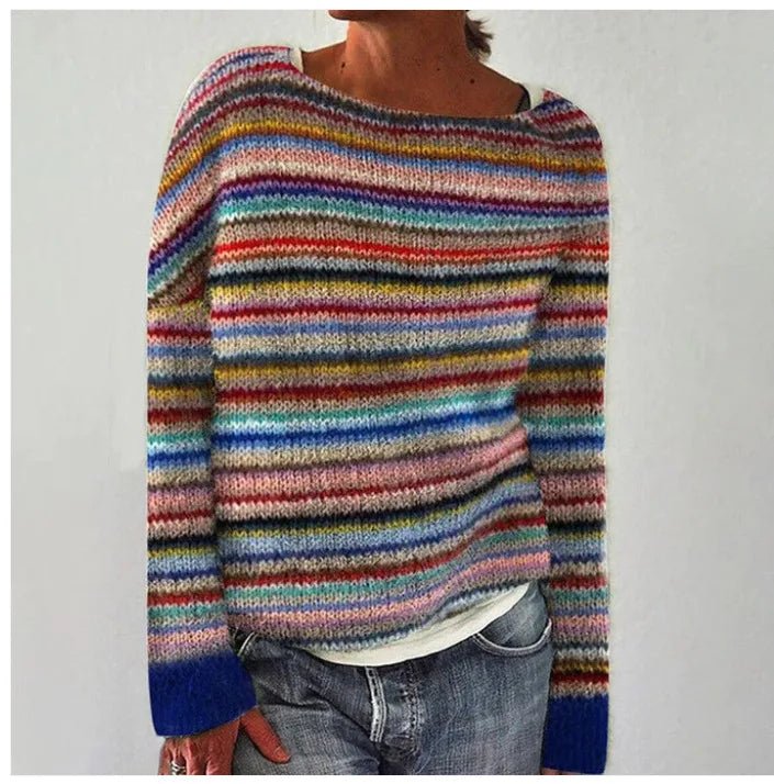 Sweter Damski | Wzór Nordycki i Krój Relaxed Fit - Arkadya Outlet - Sweaters