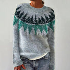 Sweter Damski | Wzór Nordycki i Krój Relaxed Fit - Arkadya Outlet - Sweaters