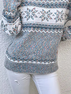 Sweter Damski | Wzór żakardowy z luźnym krojem i ściągaczami - Arkadya Outlet - Sweaters