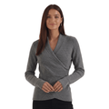 Sweter damski z dekoltem kopertowym - Arkadya Outlet - Women Top