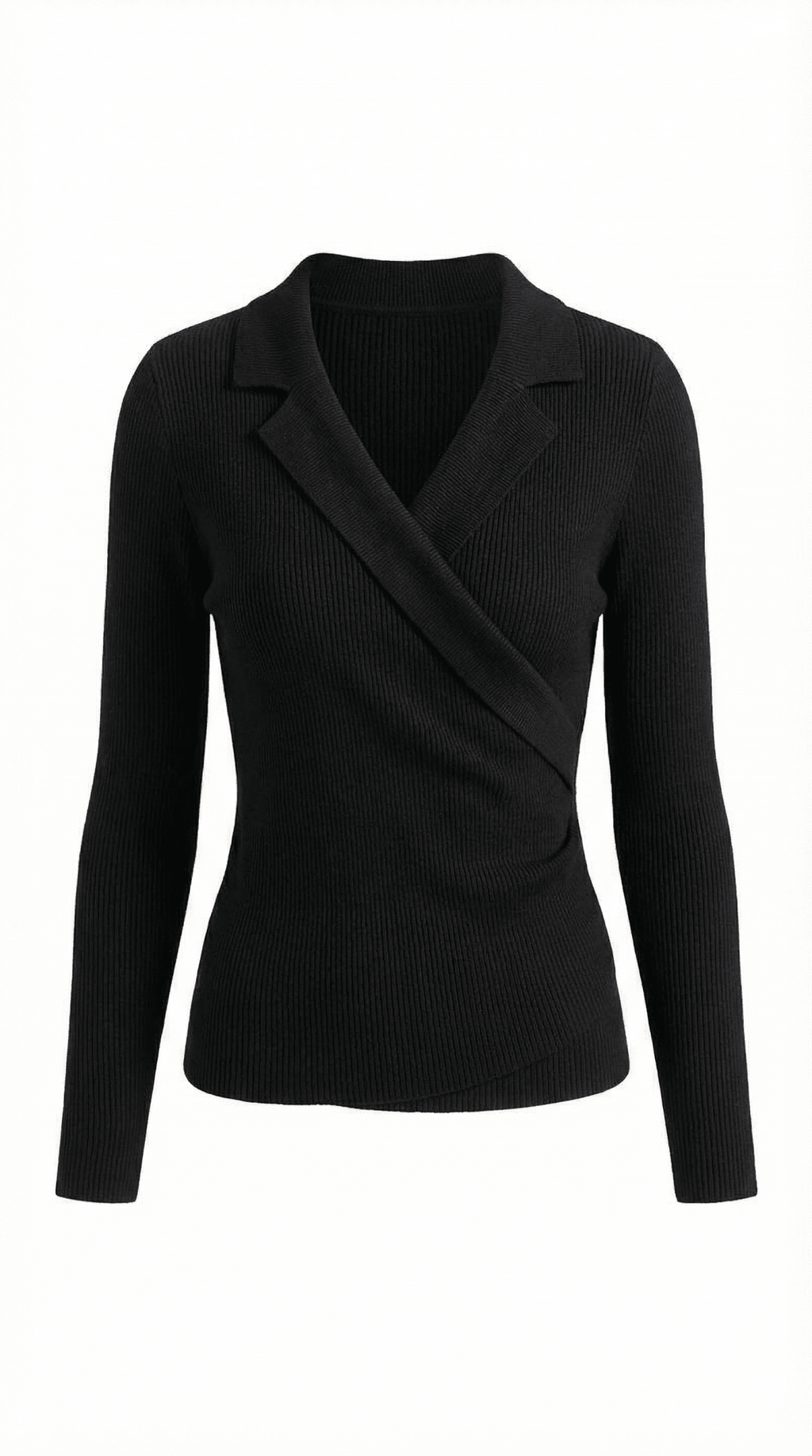 Sweter damski z dekoltem kopertowym - Arkadya Outlet - Women Top