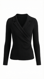 Sweter damski z dekoltem kopertowym - Arkadya Outlet - Women Top