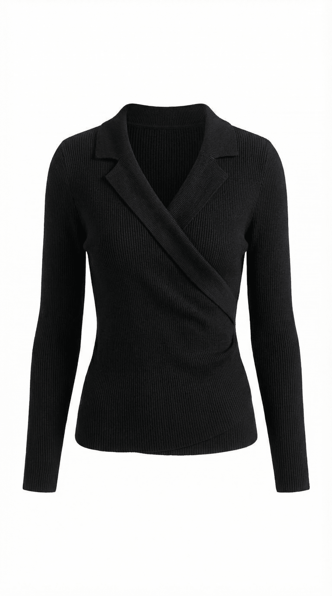 Sweter damski z dekoltem kopertowym - Arkadya Outlet - Women Top